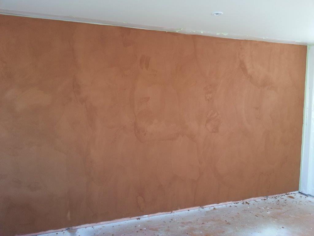 American Clay plastering, 1st coat finished